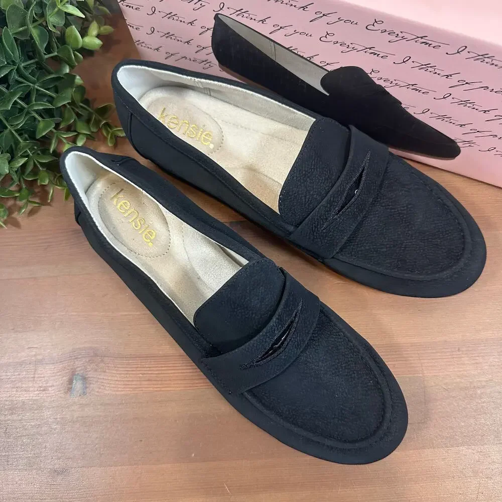 Kensie‎ Women's Yelena Canvas Loafers Black Size 8.5